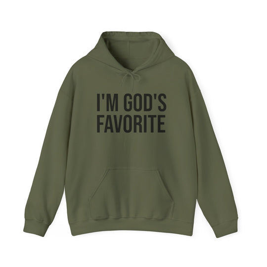 Unisex Heavy Blend™ Hooded Sweatshirt - "I'm God's Favorite" - Religious Inspiration for Everyday Wear