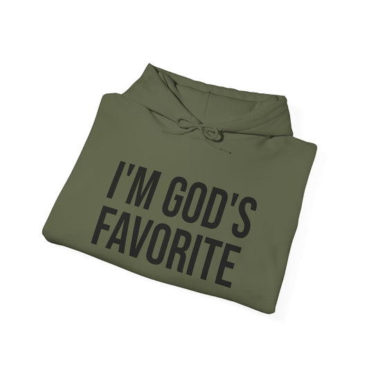 Unisex Heavy Blend™ Hooded Sweatshirt - "I'm God's Favorite" - Religious Inspiration for Everyday Wear