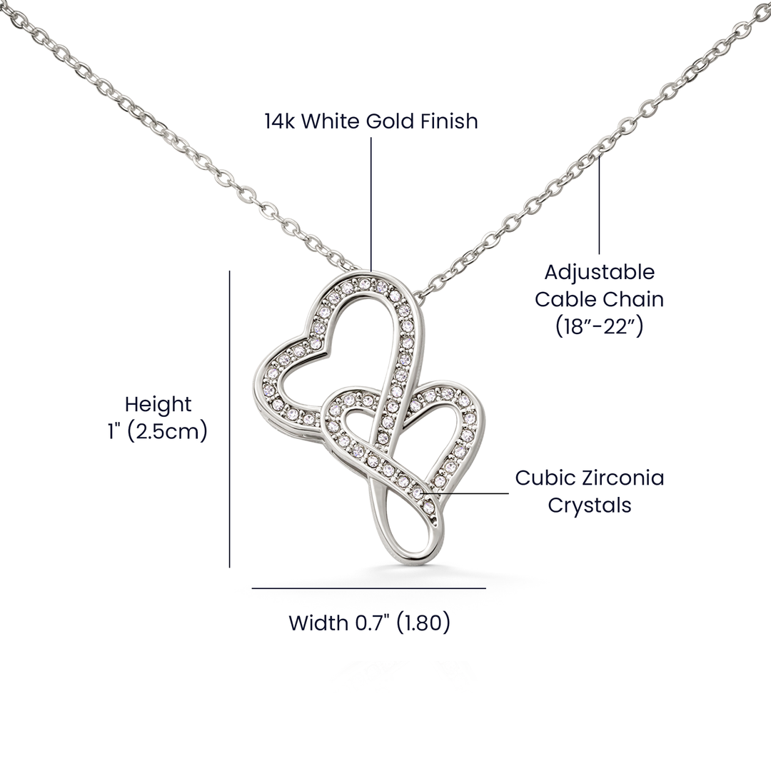 To My Soulmate, I Love You Forever and Always - Heart-to-heart Pendant Necklace