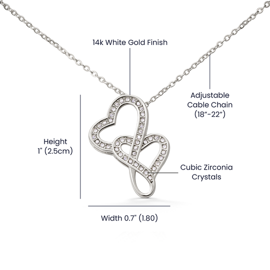 To My Soulmate, I Love You Forever and Always - Heart-to-heart Pendant Necklace