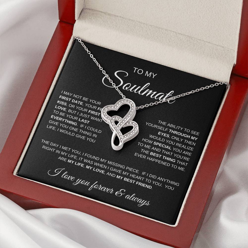 To My Soulmate, I Love You Forever and Always - Heart-to-heart Pendant Necklace