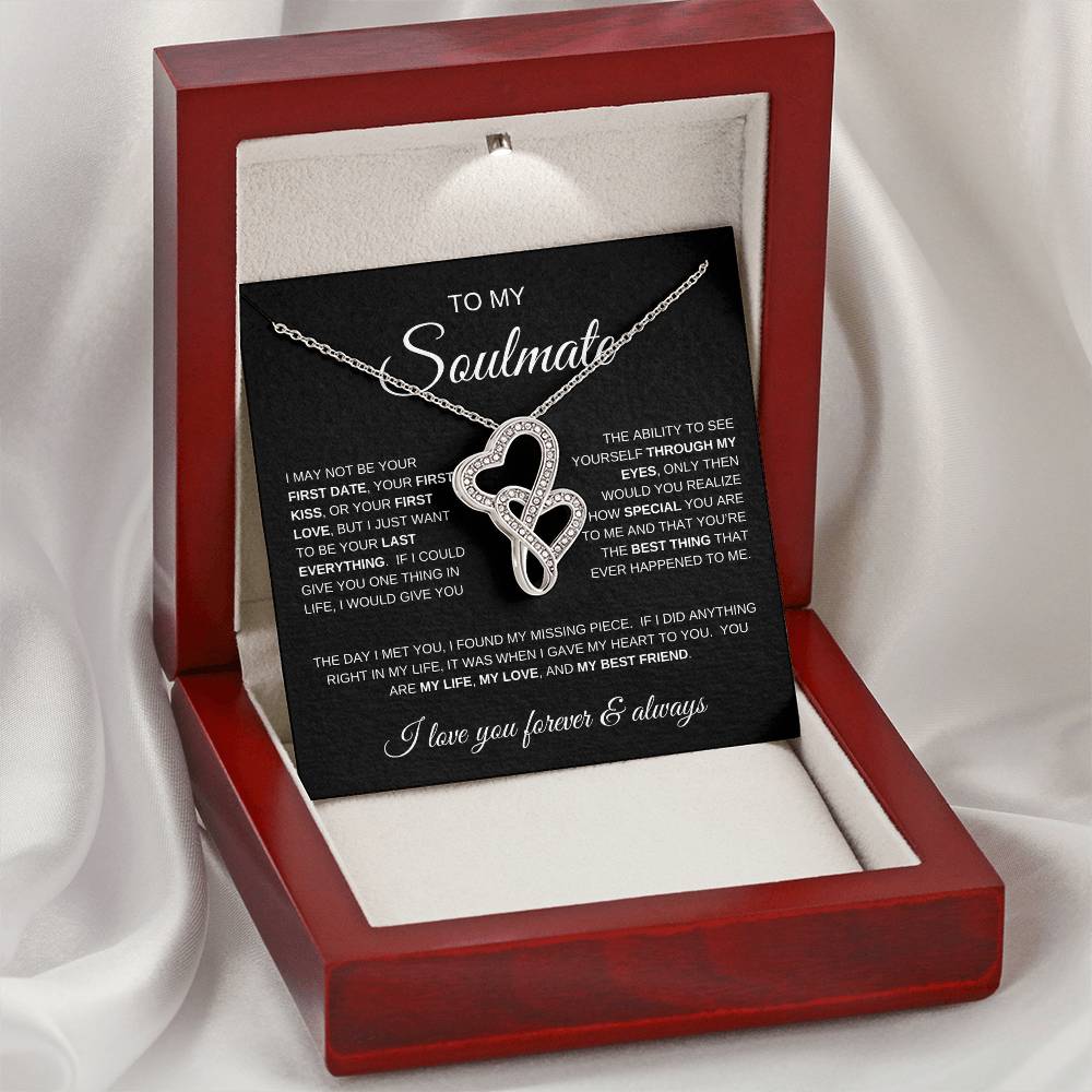 To My Soulmate, I Love You Forever and Always - Heart-to-heart Pendant Necklace