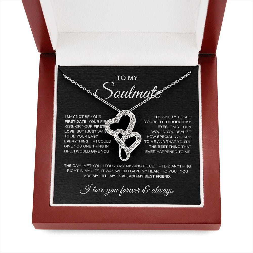 To My Soulmate, I Love You Forever and Always - Heart-to-heart Pendant Necklace