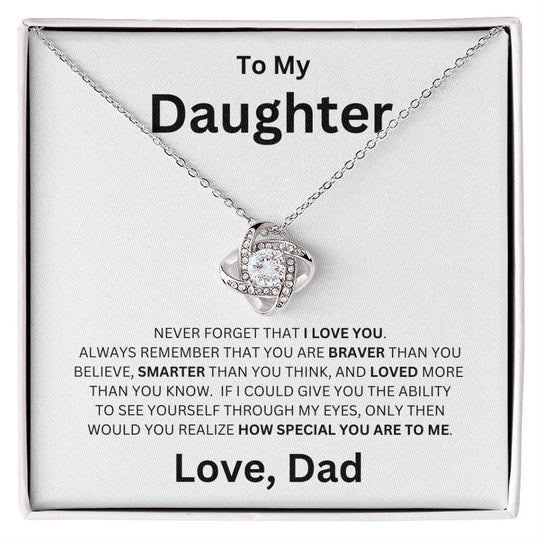 To My Daughter, How Special You Are To Me - Love Knot Necklace