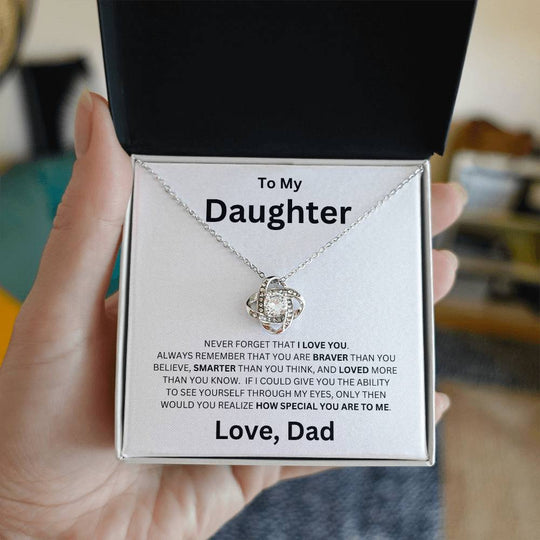 To My Daughter, How Special You Are To Me - Love Knot Necklace