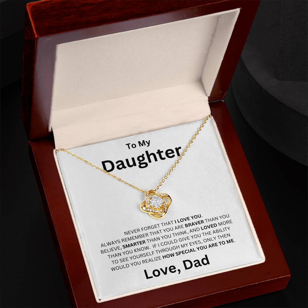 To My Daughter, How Special You Are To Me - Love Knot Necklace