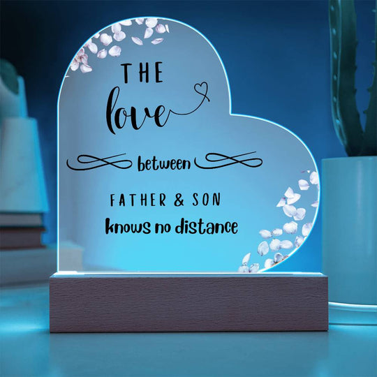 Father and Son Love - Acrylic Heart Plaque