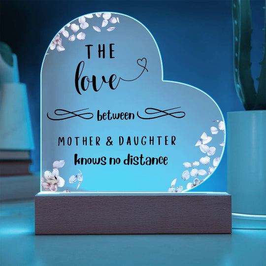 Mother And Daughter Love - Acrylic Heart Plaque