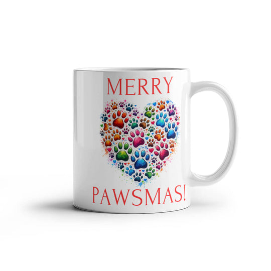 Merry Pawsmas  - White Ceramic Mug