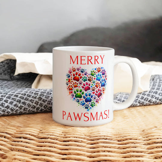 Merry Pawsmas  - White Ceramic Mug