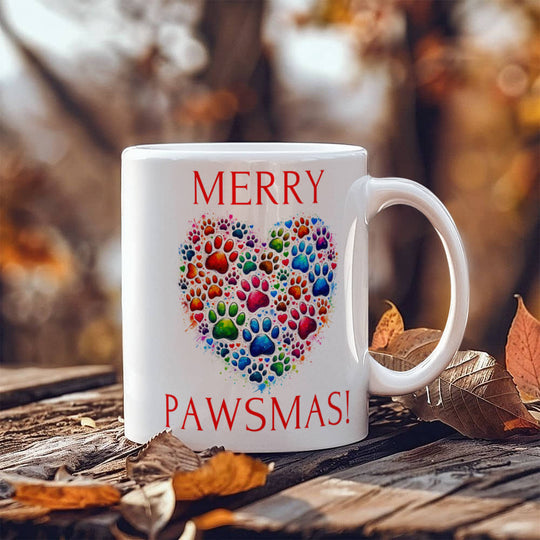 Merry Pawsmas  - White Ceramic Mug