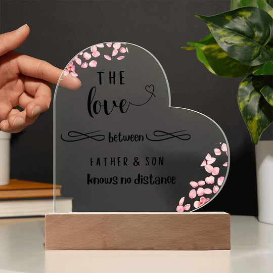 Father and Son Love - Acrylic Heart Plaque