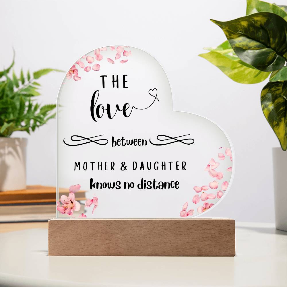 Mother And Daughter Love - Acrylic Heart Plaque