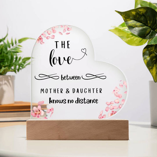 Mother And Daughter Love - Acrylic Heart Plaque