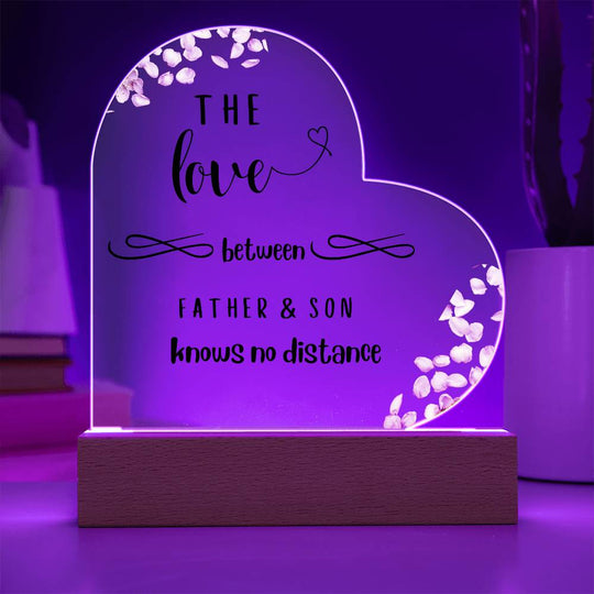 Father and Son Love - Acrylic Heart Plaque