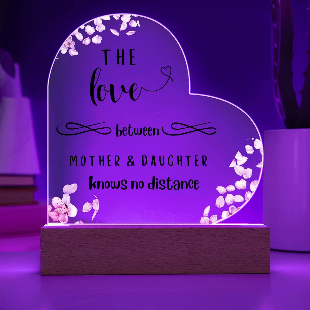 Mother And Daughter Love - Acrylic Heart Plaque