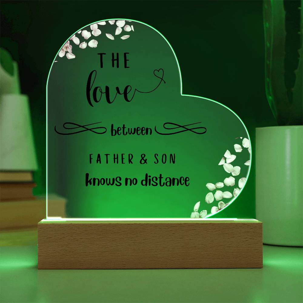 Father and Son Love - Acrylic Heart Plaque