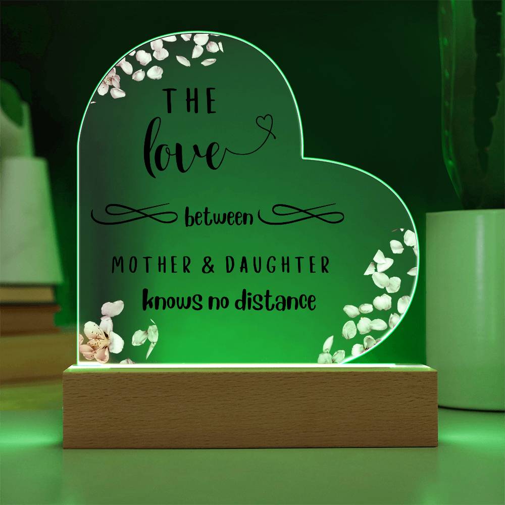 Mother And Daughter Love - Acrylic Heart Plaque