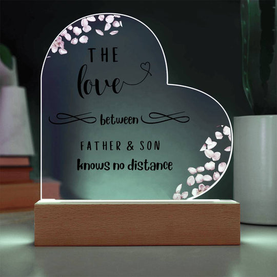 Father and Son Love - Acrylic Heart Plaque