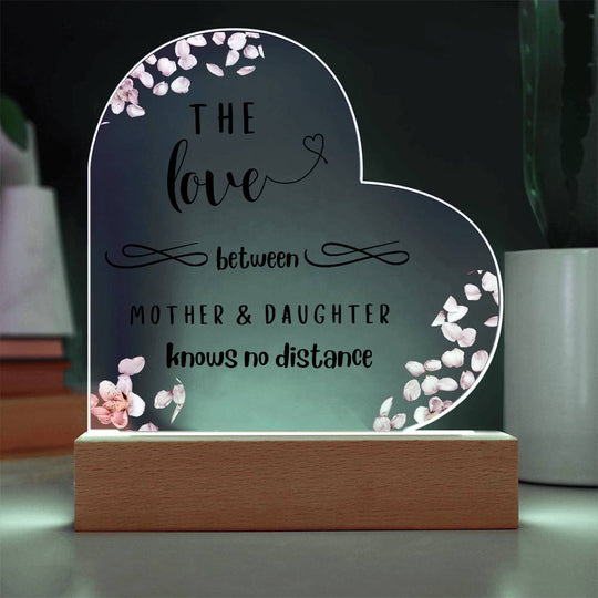 Mother And Daughter Love - Acrylic Heart Plaque