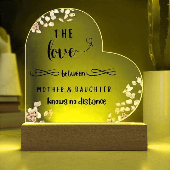 Mother And Daughter Love - Acrylic Heart Plaque