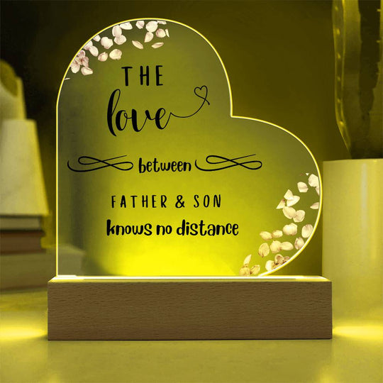 Father and Son Love - Acrylic Heart Plaque